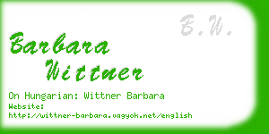 barbara wittner business card